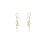 Translucent Green and Pearl Earring