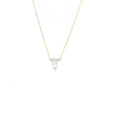 Green Amethyst Crystal Point Necklace