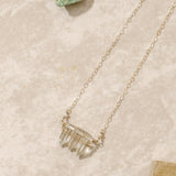 Green Crystal Point Cluster Necklace